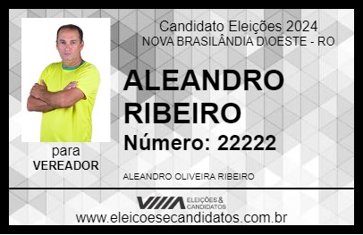 Candidato ALEANDRO RIBEIRO 2024 - NOVA BRASILÂNDIA D\OESTE - Eleições