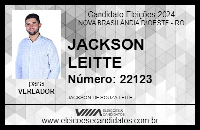 Candidato JACKSON LEITTE 2024 - NOVA BRASILÂNDIA D\OESTE - Eleições