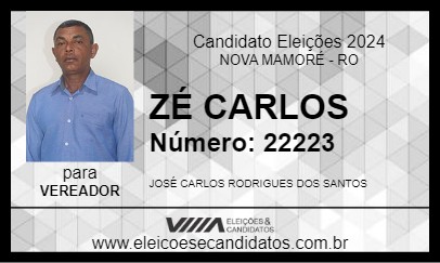 Candidato ZÉ CARLOS 2024 - NOVA MAMORÉ - Eleições