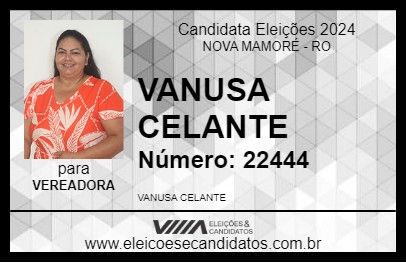 Candidato VANUSA CELANTE 2024 - NOVA MAMORÉ - Eleições