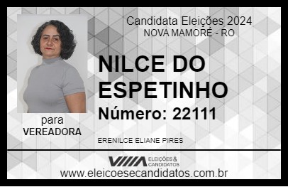 Candidato NILCE DO ESPETINHO 2024 - NOVA MAMORÉ - Eleições