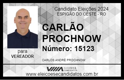 Candidato CARLÃO PROCHNOW 2024 - ESPIGÃO DO OESTE - Eleições