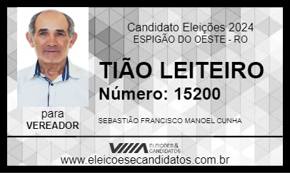 Candidato TIÃO LEITEIRO 2024 - ESPIGÃO DO OESTE - Eleições