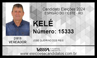 Candidato KELÉ 2024 - ESPIGÃO DO OESTE - Eleições