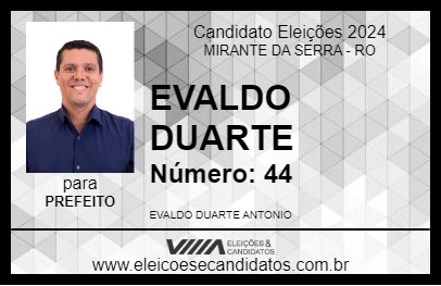 Candidato EVALDO DUARTE 2024 - MIRANTE DA SERRA - Eleições