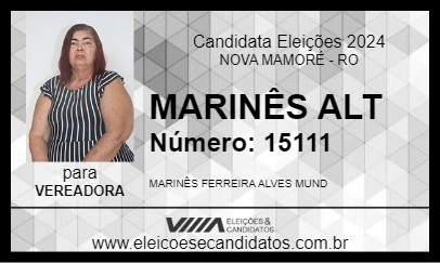 Candidato MARINÊS ALT 2024 - NOVA MAMORÉ - Eleições