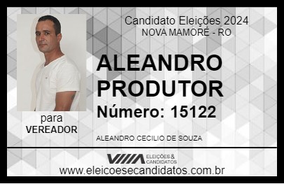 Candidato ALEANDRO PRODUTOR 2024 - NOVA MAMORÉ - Eleições