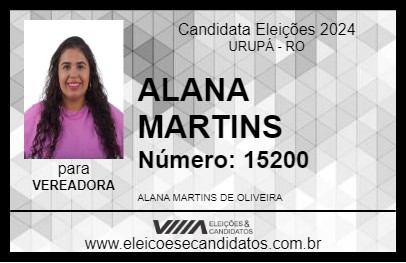 Candidato ALANA MARTINS 2024 - URUPÁ - Eleições