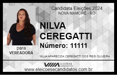 Candidato NILVA CEREGATTI 2024 - NOVA MAMORÉ - Eleições