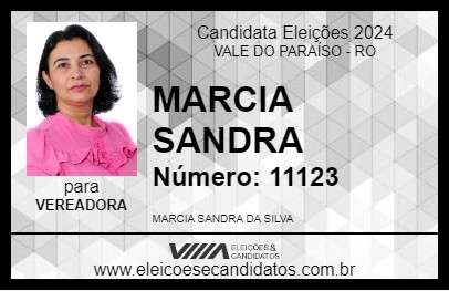 Candidato MARCIA SANDRA 2024 - VALE DO PARAÍSO - Eleições