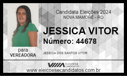 Candidato JESSICA VITOR 2024 - NOVA MAMORÉ - Eleições