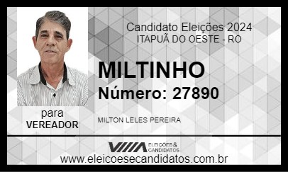 Candidato MILTINHO 2024 - ITAPUÃ DO OESTE - Eleições