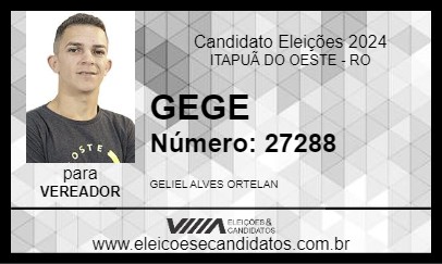 Candidato GEGE 2024 - ITAPUÃ DO OESTE - Eleições