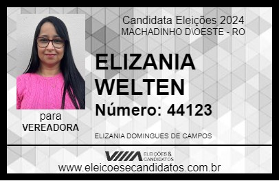 Candidato ELIZANIA WELTEN 2024 - MACHADINHO D\OESTE - Eleições