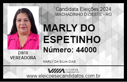 Candidato MARLY DO ESPETINHO 2024 - MACHADINHO D\OESTE - Eleições