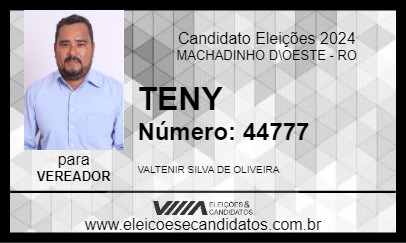 Candidato TENY 2024 - MACHADINHO D\OESTE - Eleições