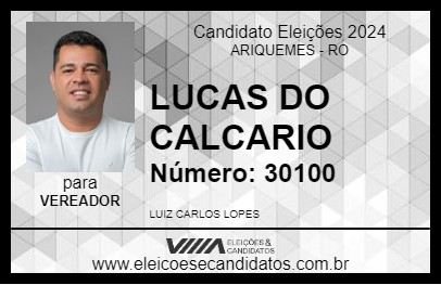 Candidato LUCAS DO CALCARIO 2024 - ARIQUEMES - Eleições