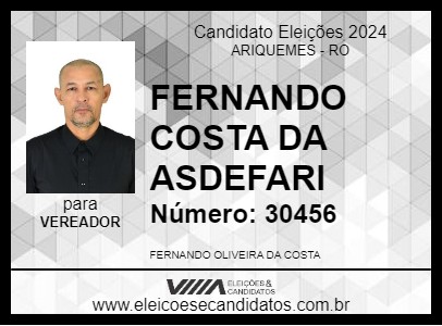 Candidato FERNANDO COSTA 2024 - ARIQUEMES - Eleições