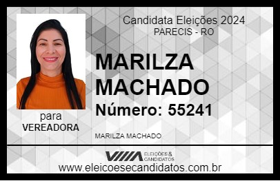 Candidato MARILZA MACHADO 2024 - PARECIS - Eleições