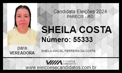 Candidato SHEILA COSTA 2024 - PARECIS - Eleições