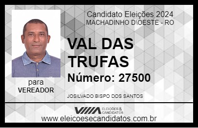 Candidato VAL DAS TRUFAS 2024 - MACHADINHO D\OESTE - Eleições