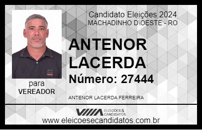 Candidato ANTENOR LACERDA 2024 - MACHADINHO D\OESTE - Eleições