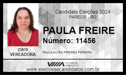 Candidato PAULA FREIRE 2024 - PARECIS - Eleições