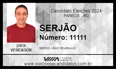 Candidato SERJÃO 2024 - PARECIS - Eleições