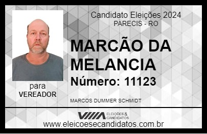 Candidato MARCÃO DA MELANCIA 2024 - PARECIS - Eleições