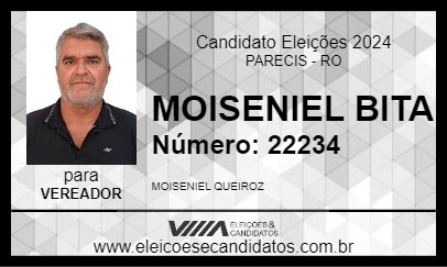 Candidato MOISENIEL BITA 2024 - PARECIS - Eleições