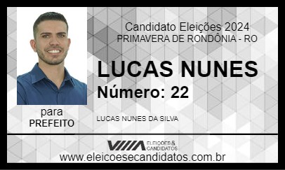 Candidato LUCAS NUNES 2024 - PRIMAVERA DE RONDÔNIA - Eleições