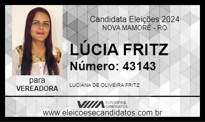 Candidato LÚCIA FRITZ 2024 - NOVA MAMORÉ - Eleições