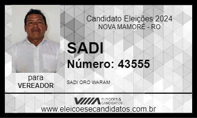 Candidato SADI 2024 - NOVA MAMORÉ - Eleições