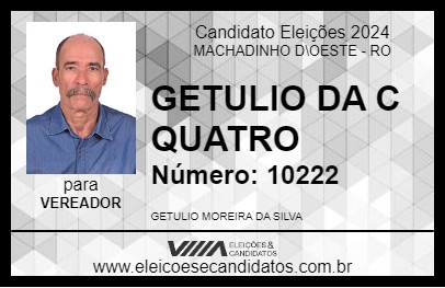 Candidato GETULIO DA C QUATRO 2024 - MACHADINHO D\OESTE - Eleições