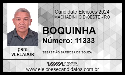 Candidato BOQUINHA 2024 - MACHADINHO D\OESTE - Eleições