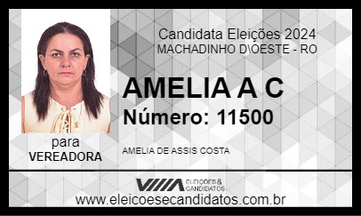 Candidato AMELIA A C 2024 - MACHADINHO D\OESTE - Eleições