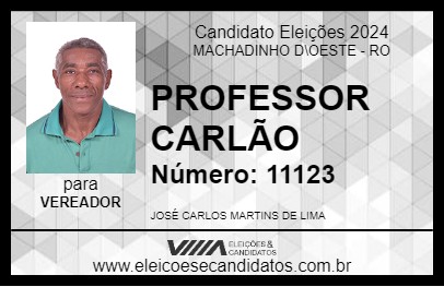 Candidato PROFESSOR CARLÃO 2024 - MACHADINHO D\OESTE - Eleições