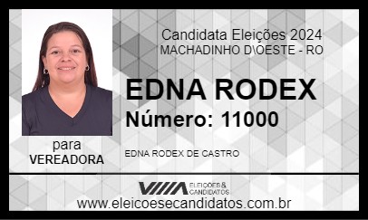 Candidato EDNA RODEX 2024 - MACHADINHO D\OESTE - Eleições