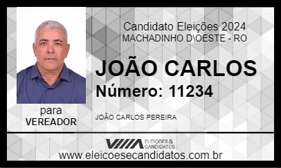 Candidato JOÃO CARLOS 2024 - MACHADINHO D\OESTE - Eleições