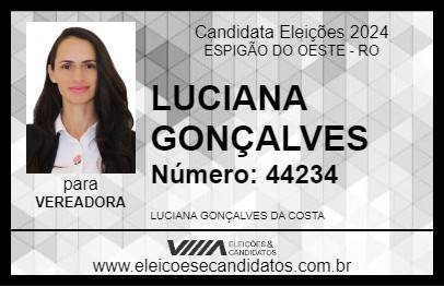 Candidato LUCIANA GONÇALVES 2024 - ESPIGÃO DO OESTE - Eleições