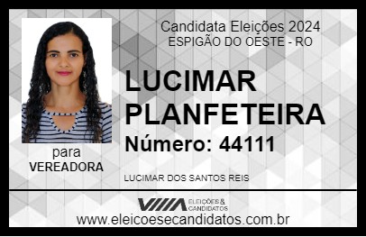 Candidato LUCIMAR PLANFETEIRA 2024 - ESPIGÃO DO OESTE - Eleições