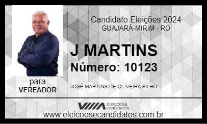 Candidato J MARTINS 2024 - GUAJARÁ-MIRIM - Eleições