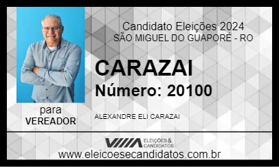 Candidato CARAZAI 2024 - SÃO MIGUEL DO GUAPORÉ - Eleições