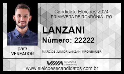 Candidato JUNIOR LANZANI 2024 - PRIMAVERA DE RONDÔNIA - Eleições