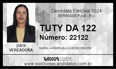 Candidato TUTY DA 122 2024 - SERINGUEIRAS - Eleições