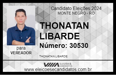 Candidato THONATAN LIBARDE 2024 - MONTE NEGRO - Eleições