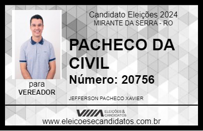 Candidato JEFFERSON PACHECO 2024 - MIRANTE DA SERRA - Eleições