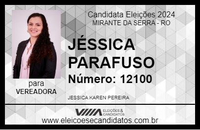 Candidato JÉSSICA PARAFUSO 2024 - MIRANTE DA SERRA - Eleições