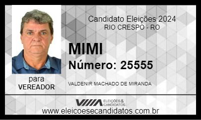 Candidato MIMI 2024 - RIO CRESPO - Eleições