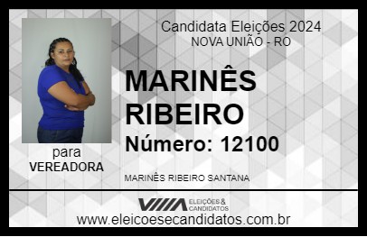 Candidato MARINÊS RIBEIRO 2024 - NOVA UNIÃO - Eleições